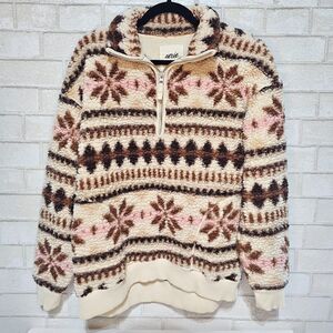 Aerie Hometown Holiday Quarter Zip Sweatshirt Pullover Women's Size XS